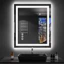 LOAAO 24"X32" LED Bathroom Mirror with Lights, Anti-Fog, Dimmable, RGB Backlit + Front Lighted, Bathroom Vanity Mirror for Wall, Memory Function, Shatter-Proof, Tempered Glass