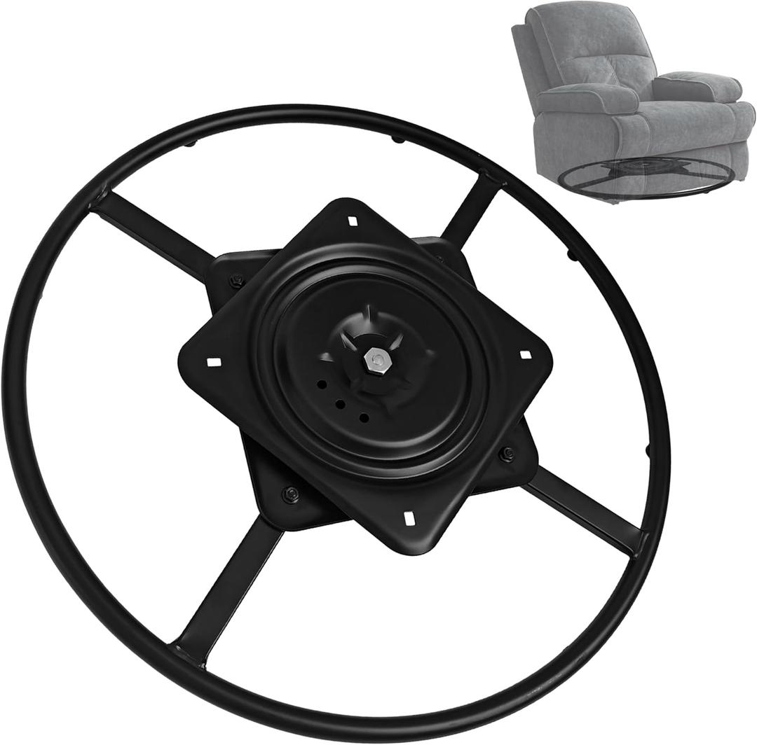 Recliner Swivel Ring Base Replacement with Plate,Heavy Duty Furnitures Sofa Chair Swiveling Bottom Parts (27 inch)
