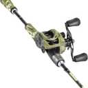 Sougayilang Baitcaster Combo, 30Ton+24Ton Graphite 2-Piece Blanks Casting Fishing Rod,SuperPolymer Handle,S Style Hook Keeper with Camo Baitcasting Reel