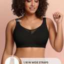 Wireless Bras for Women No Underwire Seamless Buttery Bralettes Smoothing Women's Bras Full Coverage Shapedly Bra (Black, XXXL)