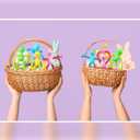 VioraWhite 12 Pack Telescopic Suction Cup Easter Bunny Bulk Easter Egg Fillers Basket Stuffers Essentials Sensory Fidget Telescopic Suction Cup Pop Tubes Gifts Party Favors