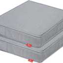 Pcinfuns Outdoor Chair Cushions, 22 x 22 x 3 Inch Seat Cushions for Patio Furniture,Square Corner Patio Chair Cushion with Adjustable Straps, 2 Pack, Light Grey