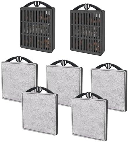 GOZILLA Aquarium Filter Cartridges,Fish Tank Filters Accessories Set,Turtle Tank Filter Replacement Includes 5 Filter Cartridges and 2 Filter Boxes.Only Suit for GZ-107 Low Water Level Tank Filter.