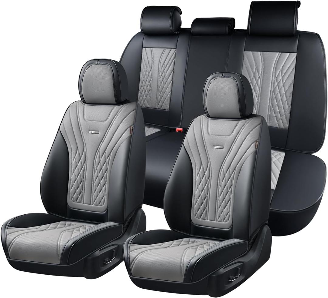 Coverado Car Seat Covers, Car Seat Covers Front Seats, 2-Pack Front Seat Cover, Nappa Leather Waterproof Seat Covers, Car Seat Protectors, Automotive Seat Covers Universal Fit for Most Vehicles