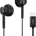 USB Type C Earbud Headphones, Hi-Res in-Ear Earphone w/Mic Compatible with iPhone 15 Series New iPad Pro/MacBook Pro, Google Pixel 5g/5/4xl, OnePlus, Samsung Galaxy, HTC U12, Sony, Essential, Razer