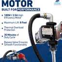 Macnaught Fuel Transfer Pump M3 120V, 15 GPM 3/4" High Flow Fuel Pump, Auto Shut-Off, Nozzle, Discharge Hose, Expandable to 36" Length, CSA Certified for Gasoline, Diesel, Kerosene, Mineral Spirits