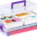 2 x IRIS USA 9 Qt. Plastic Craft Storage Container Bins with Lids, 1 Pack, Small Art & Office Supply Organizer Tote, Sensory Bins & Boxes for Home & University, Latchable, Stackable, Portable, Clear