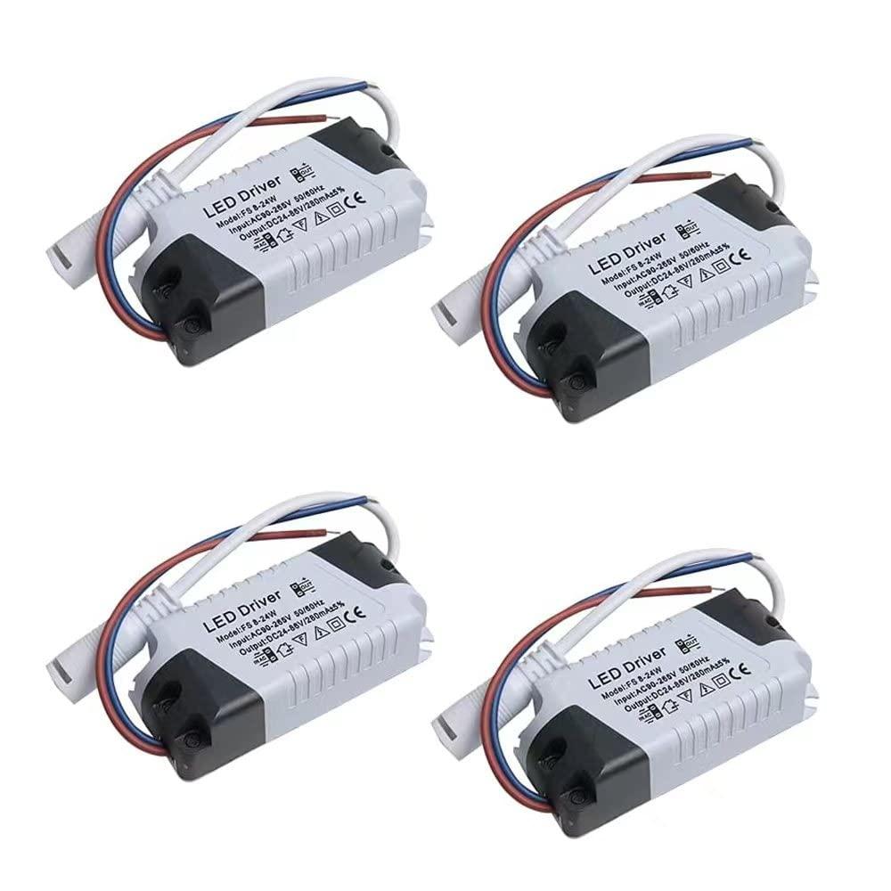 Acxico 4 pcs LED Driver 8/12/15/18/21W Power Supply Dimmable Transformer Waterproof LED Lig