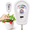 Soil Test Kit 3-in-1, Soil Moisture Meter, Soil PH Meter, Fertility Soil Tester, Soil Tester for Garden, Lawn, Farm, Outdoor & Indoor Use (Pearl White)