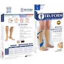 Truform 20-30 mmHg Compression Stockings for Men and Women, Knee High Length, Open Toe, Black, Large