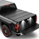 Hard Quad Fold Tonneau Cover W/LED Light for 15-26 Ford F-150 5.5FT (67")