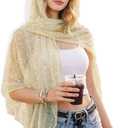 Shawl Wraps for Women - Shimmering Sequin Scarves, Versatile Headscarf Neck Scarf for Evening Dresses