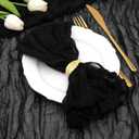 Black Cheesecloth Napkins Set of 12 Cloth Napkins Gauze Napkins Boho Dinner Napkin Bulk 21x21'' for Halloween Wedding Birthday Party Decor