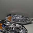 Headlights Assembly W/Bulbs for 2006-2013 Chevy Impala for 14-16 Chevy Impala Limited, 06-07 Chevy Monte Carlo Headlamp Replacement Pair (Clear Lens I Chrome Housing I Amber Reflector)