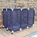 Modern Blue Pool Storage Bin - XX-Large | Nylon Mesh Basket Organizer For Your Goggles, Beach Balls, Floats, Swim Toys & Accessories | Air Dry Items Quickly & Easily Roll To Your Home Garage or Shed