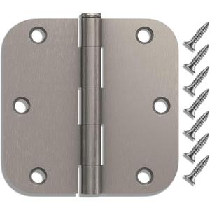 9 Pack Brushed Nickel Hinges, 3.5 Inch Radius, Fit Standard Doors, Satin Nickel Finish