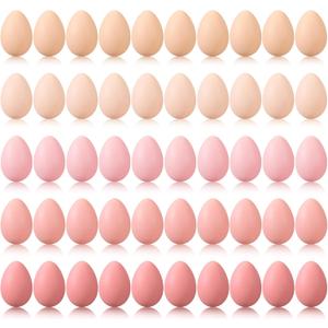 Beeveer 50 Pcs Plastic Easter Eggs Bulk for Easter Hunt 1.6 x 2.4 Inch Colorful Hanging Plastic Eggs for Basket Fillers Party Favor DIY Crafts Decoration(Pink Series)