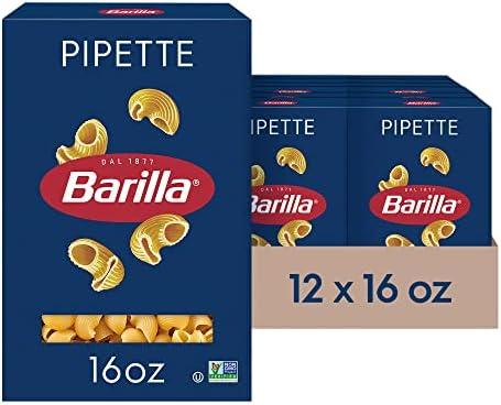 Barilla Pipette Pasta, 16 oz. Box (Pack of 12) - Non-GMO, Made with Durum Wheat Semolina - Kosher Certified BEST BY 2026 MARCH 07