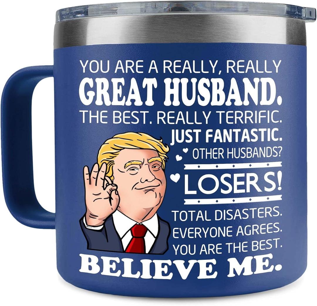 Christmas Husband Gifts From Wife - Husband Mug - Wedding, Anniversary, Birthday Gift For Husbands - Christmas Gift Mug For Husbands, Groom, Him, Men - Stainless Steel Tumbler 14OZ