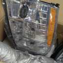 HID Projector Headlight Assembly for 2007-2014 Cadillac Escalade/2007-2014 Escalade ESV/2007-2013 Escalade EXT Left Right Side Headlamp Chrome Housing Amber Reflector