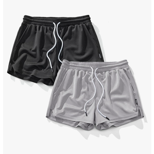 AIMPACT Mens Mesh Running Shorts 3 Inch Quick Dry Lightweight Gym Workout Athletic Shorts for Men with Pockets, S, Grey and Black