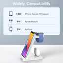 3 in 1 Charging Station for Apple Products - Wireless Charging Station for Multiple Devices, Phone and Watch Charger Dock with Stand for iPhone 14/13/12/11 Pro Max/XR/ 8 Plus and Airpods iWatch, White