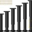 Wlrrcwdttc 6 Pcs Adjustable Height Bed Support Legs for Bed Frame/Bed Center Slat, Metal Adjustable Furniture Legs 7.08-12.2 inch for Bed/Sofa/Cabinet/Couch/Dresser/Table, Heavy Bed Legs Replacement