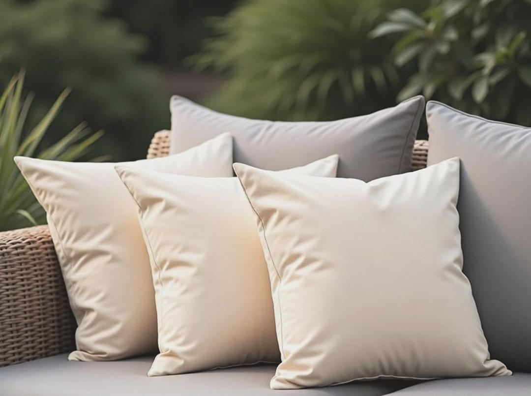 18" x 18" Throw Pillows with Inserts, Outdoor Waterproof Pillows, Square Decorative Pillows for Patio Furniture Garden Couch Sofa Home(Light Khaki, Set of 3)
