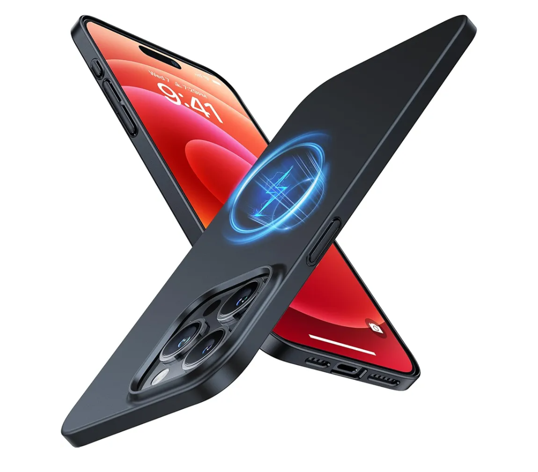 TORRAS Magnetic Slim-Fit for iPhone 15 Pro Max Case, Ultra-Thin 15 ProMax Phone Case Compatible with MagSafe, Lightweight Anti-Scratch Matte Hard iPhone 15 ProMax Case 6.7 inch OriginFit, Black