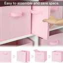 GRANNY SAYS Cube Storage Bins, 11 Inch 6 Pack Storage Cube Organizer, Foladble Fabric Storage Boxes with Handle, Decorative Clothing Storage Baskets for Shelves, Closet, Pink