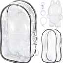 2PCS Protective Case Compatible with DollHD Clear Figure Display Blind Bag LABU Case, Storage Bag, Crystal-Clear Hard Display Box with Keychain (No Doll)