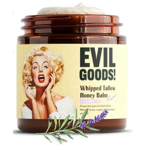 Whipped Beef Tallow and Honey Moisturizer for Skin, Face, Lips, Body - Lavender Scent, 4oz