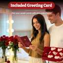 Mother Wife Girlfriend Grandmother Birthday Day Gifts Red Heart Hand Towels and Bear, Gift Card and Box Set, Heart Love Hand Towels for Bath Bathroom Kitchen Dish(2 Towel+1 Bear)