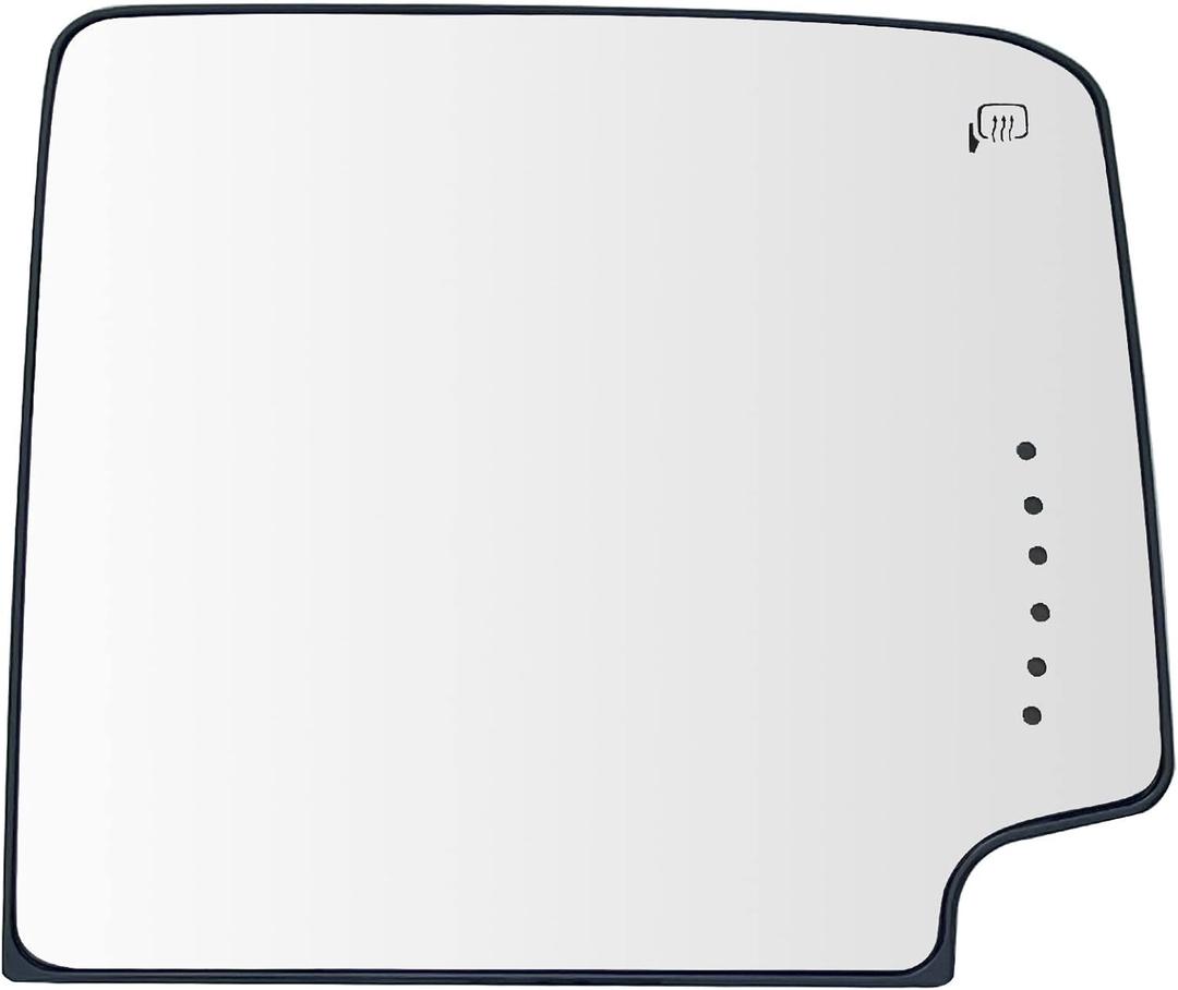 Right Passenger Side Heated Towing Mirror Glass Replacement For 2014-2017 GMC Sierra 1500 2500 3500, Upper Side Mirror With Backing Plate and Rear Holder, Heated Exterior Mirror with Turn Signal