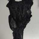 Lilosy Sexy Corset Top Floral Lace Mesh Sheer Lingerie Underwire Bodysuit Bustier Cami Outfits (Black, M)