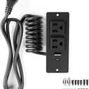 Drawer Outlet Kit, Recessed Furniture Power Strip - Clutter-Free Drawer Socket with USB-A, USB-C & (2) 12 amp AC Ports, 6.9FT Power Cord, Spring Cable, Clips and Screws Included, UL Listed