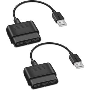 Xahpower 2 Pack PS2 Controller to USB Adapter Converter Cable, Compatible with Sony PS1/PS2 Controller Gamepad to PS3/PC Controller