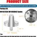 W11517334 Stove Knob Replacement, Fit for Whirlpool Gas Cooktop Oven Knobs W10850033/W11122869 /WEG515S0FB0/WEG745H0FS0Compatible W11458842 (4 PCS)