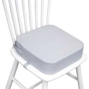 Toddler Booster Seat for Dining Table, Portable Kids Booster Seat with Safety Buckles Portable Increasing Booster Cushion with Non-Slip Bottom (Light Gray)