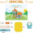 182PCS Wooden Building Blocks Set for Toddlers, Construction City Stacking Toys, Preschool Learning Educational Toys for Kids 3+ Years Girls and Boys (School)