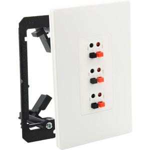 Premium 3 Speaker Wall Plate, Speaker Plug, Supports 3 Speaker Configurations, Speaker Port for Wall Speaker Wire, Speaker Wire in Wall, Wire Wall Plate -1 Gang Screwless