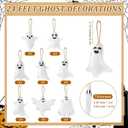 24 Pcs Ghost Hanging Ornaments Felt Christmas Tree Ornaments Decoration White Ghost Decoration for Small Christmas Tree Party Decor Home Favors Supplies