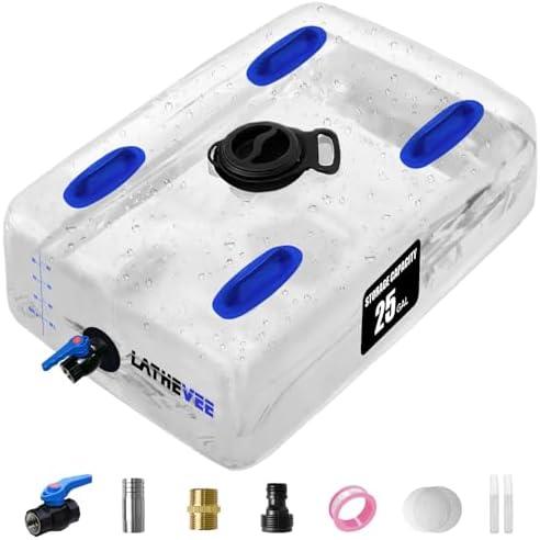 Water Storage Bladder, 25 Gallon Portable Water Tank, Collapsible Water Storage Containers with Spigot, Large Capacity Water Bag for Emergency Water Storage, Garden Camping