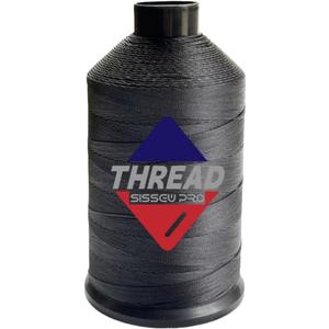 Sissewpro 8oz Bonded Nylon Thread 138 Upholstery Thread Heavy Duty for Sewing Machine Strong Black Threads for Leather Crafts Furniture Cusion,Boats Car Cover Seats,Canvas,Tex135,1500yds (Black)