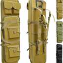 Rifle Bag, Tactical Long Rifle Backpack, Portable Shotgun Case for Firearm Storage and Transportation, Suitable for Outdoor Hunting Shooting (32in, Khaki)