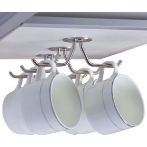 simpletome Mug Hooks Under Cabinet Coffee Cup Organizer Ceiling Storage Hanger for Office Cafe Bar Kitchen Utensils (3Pack, SUS304 Stainless Steel)