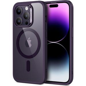 ESR for iPhone 14 Pro Case, Compatible with MagSafe, Shockproof Military-Grade Protection, Yellowing Resistant, Magnetic Phone Case for iPhone 14 Pro, Classic Hybrid Case (HaloLock), Clear Purple | Shockproof, Yellowing Resistant, Magnetic Phone Case