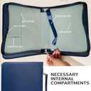 DEHITE Bible Cover Case for Men and Women Leather Bible Carrying Bag Pen Slots Zippered Pocket Premium Faux Leather