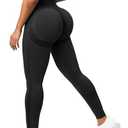 CFR Womens High Waist Leggings Workout Butt Lifting Leggings Booty Scrunch Butt Yoga Pants #0 Black XL