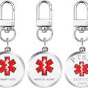 4 x PTSD Service Dog Tag Easily Attach to Dog Collar, Harness, Vest (Medium-1.18inch)